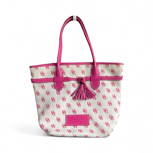 Dooney & Bourke Pink/Cream Vintage Tote - Picture 1 of 11